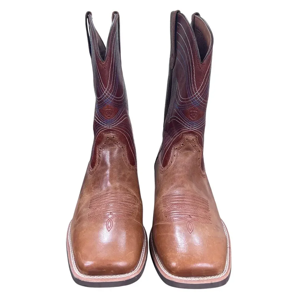 Ariat Lawless Wide Brown Leather Cowboy Western Boots Size 12 EE